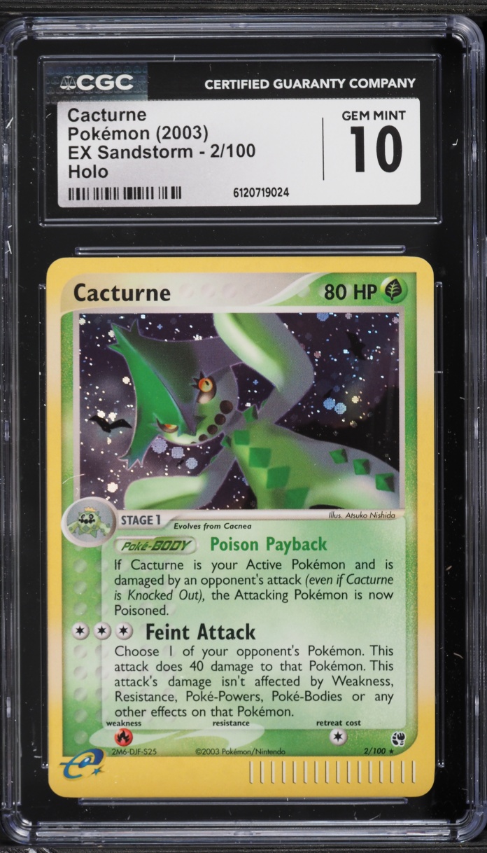 2003 Pokemon EX Sandstorm Holo Cacturne #2 CGC 10 GEM MINT