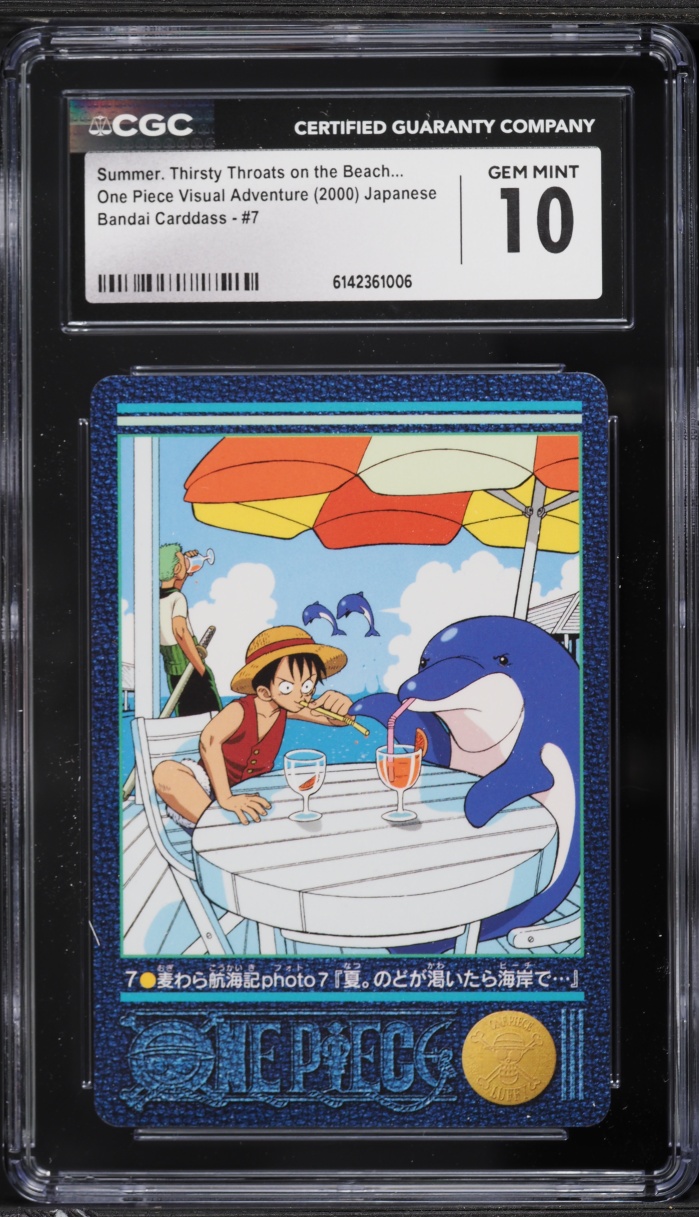 2000 One Piece Japanese Bandai Carddass Visual Adventure Summer Thirsty Throats On Beach CGC 10