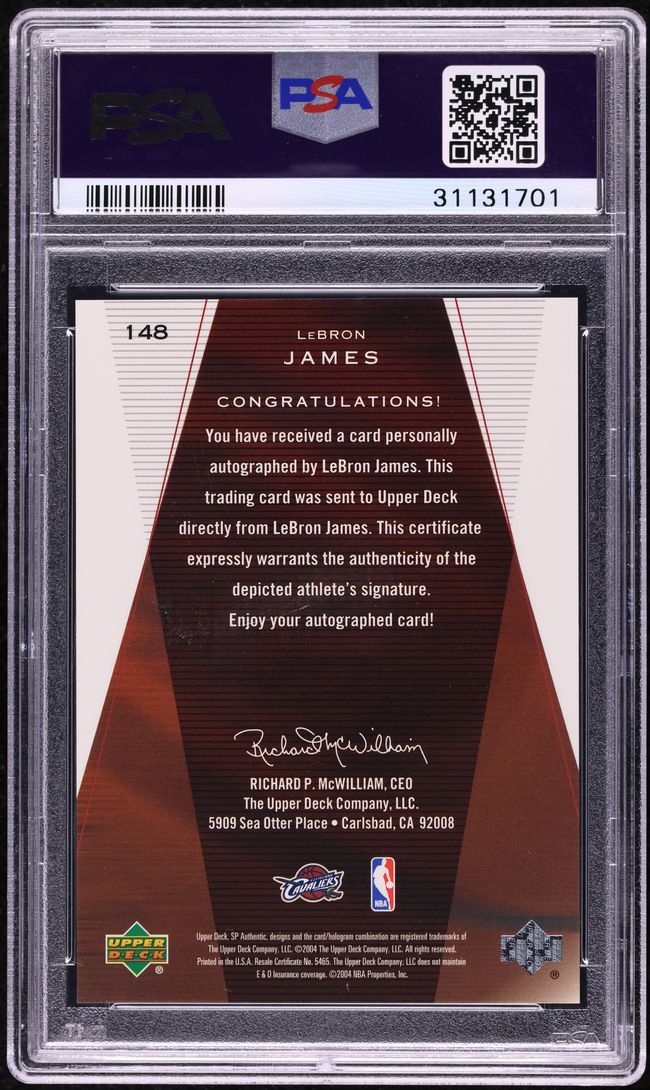 2003 SP Authentic LeBron James ROOKIE AUTO /500 #148 PSA 10 GEM MINT