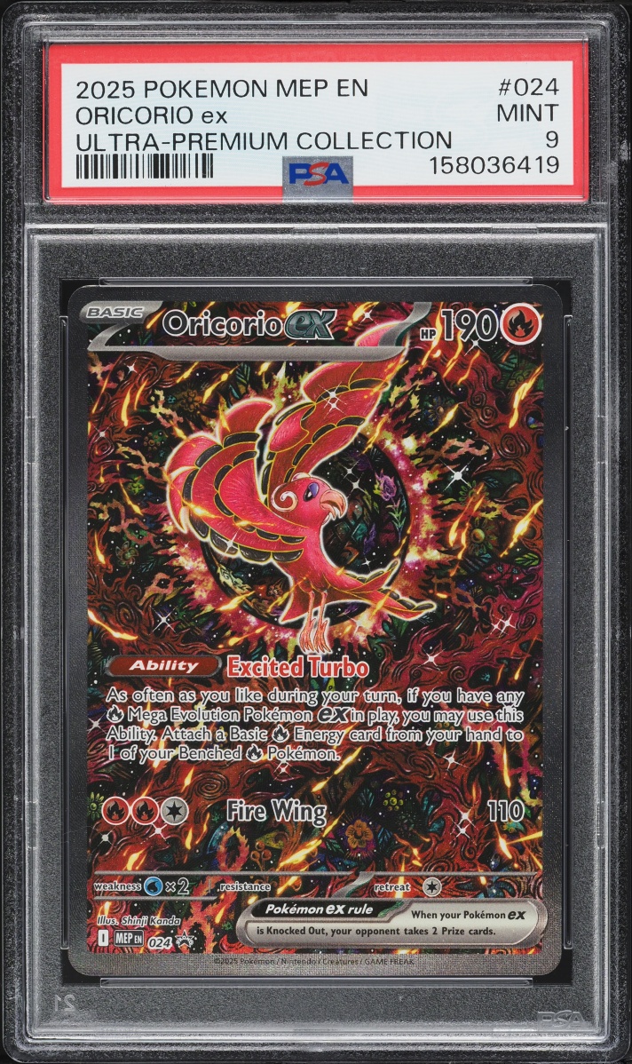 2025 Pokemon Mega Evolution Promo Ultra Premium Alt Art Oricorio Ex #24 PSA 9 MINT