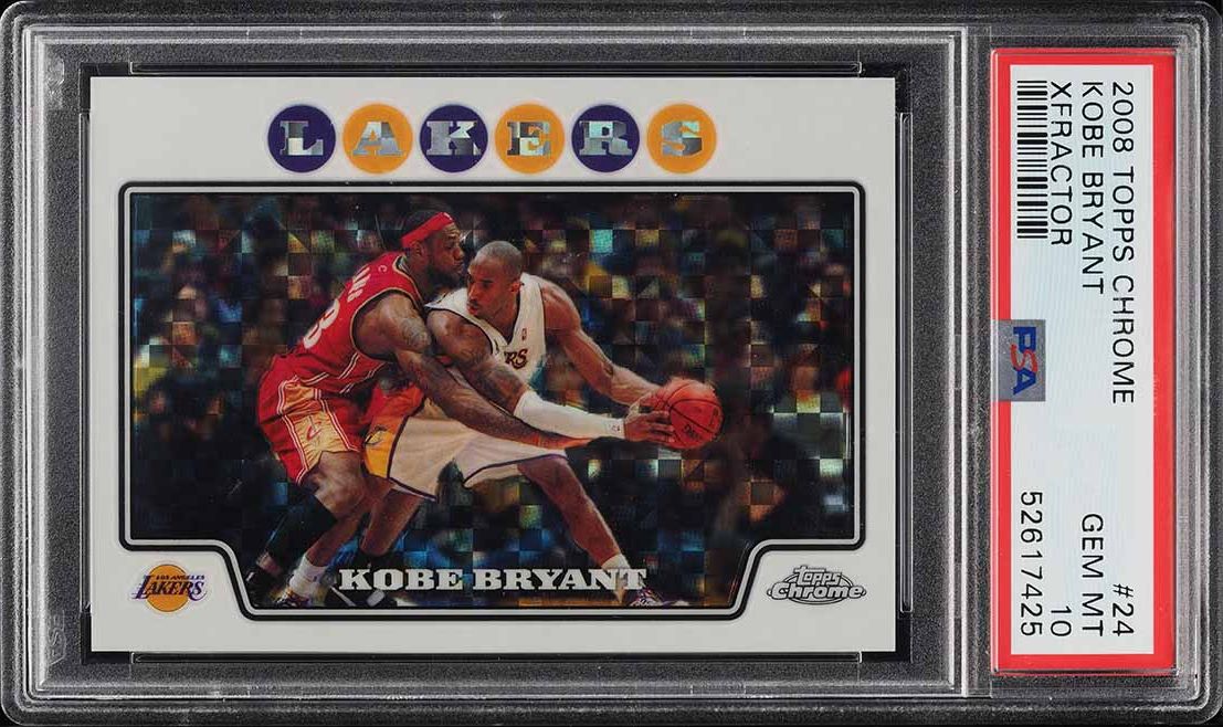 2008 Topps Chrome Refractor Kobe Bryant w/ LeBron James #24 PSA 10