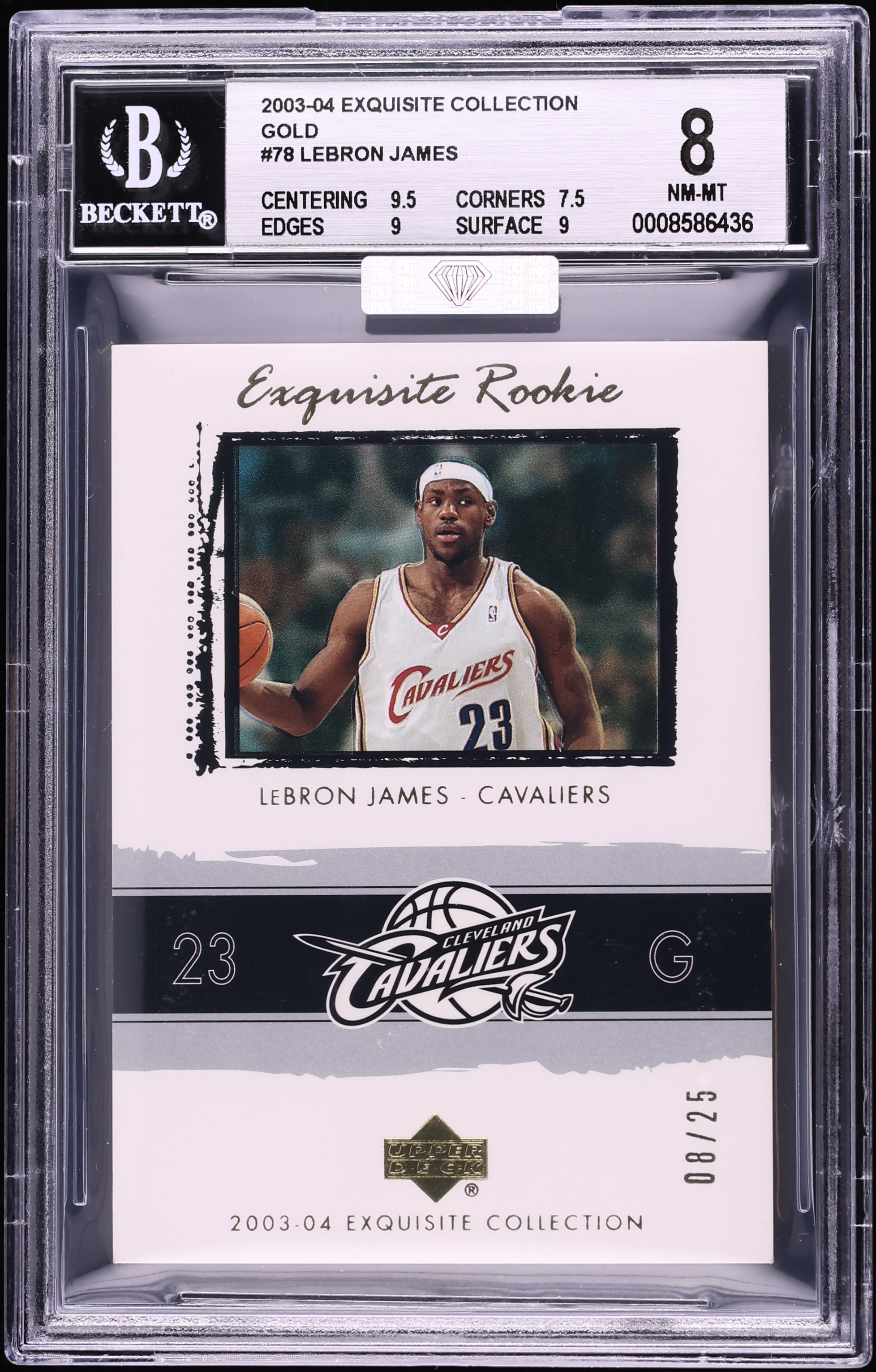 LeBron James Gold Parallel #78 front slab scan.