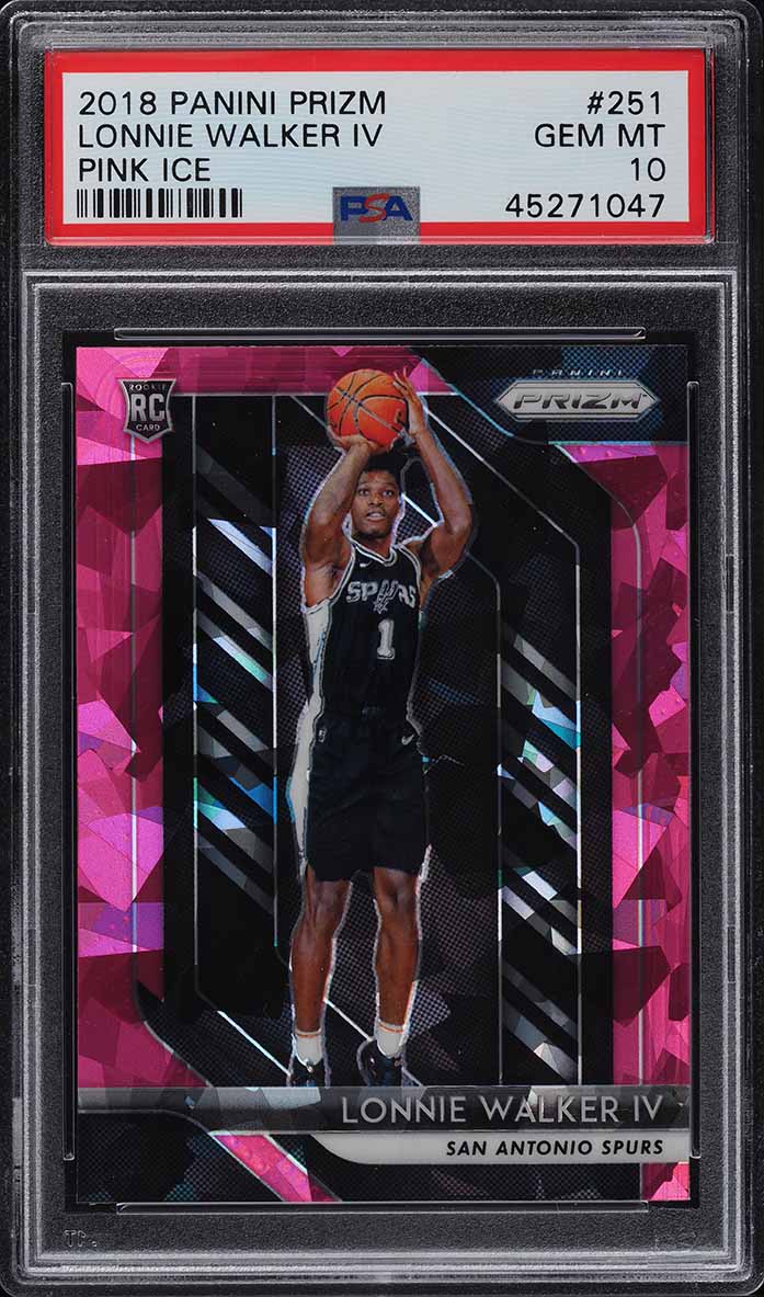 2018 Panini Prizm Pink Ice Lonnie Walker IV ROOKIE #251 PSA 10 GEM MINT