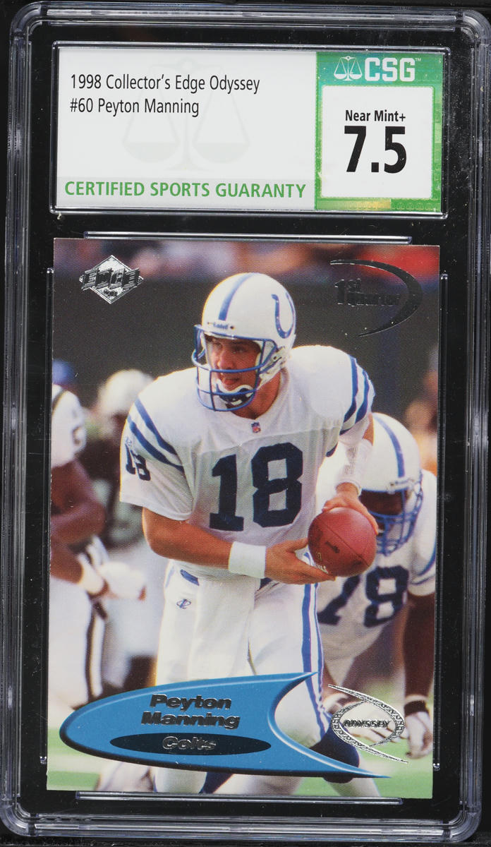 1998 Collector's Edge Odyssey Peyton Manning ROOKIE #60 CSG 7.5 NRMT+
