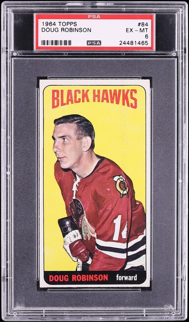 1964 Topps Hockey Doug Robinson #84 PSA 6 EXMT