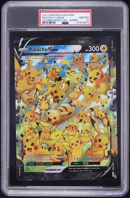 2021 Pokemon Sword & Shield Promo Celebrations Jumbo Pikachu V-Union #SWSH141 PSA 10 GEM MINT