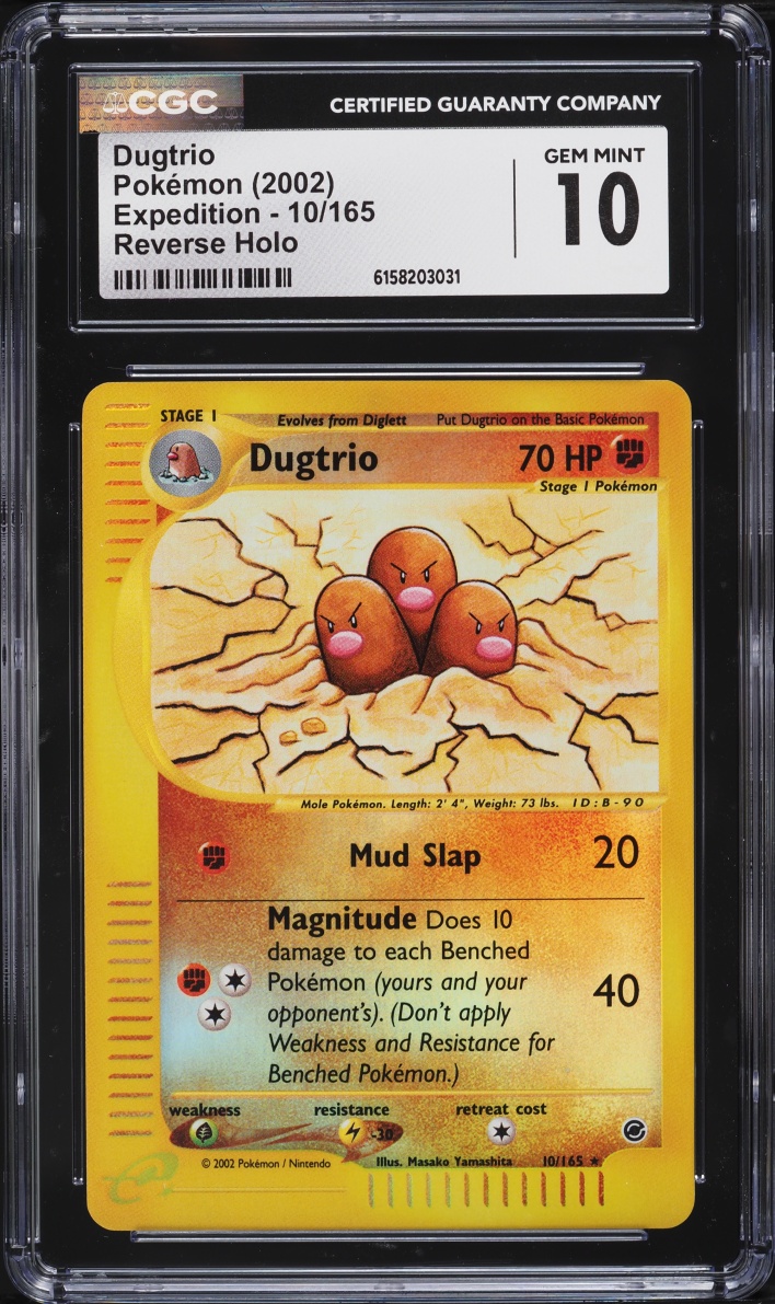 2002 Pokemon Expedition Reverse Holo Dugtrio #10 CGC 10 GEM MINT