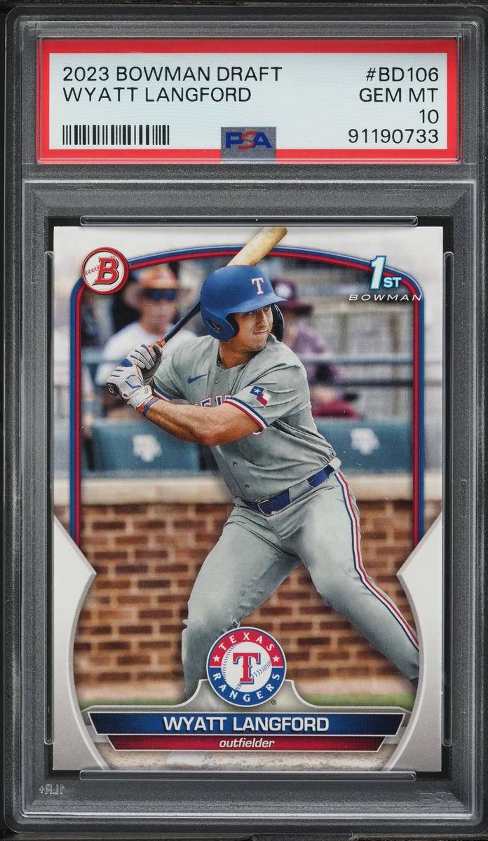 2023 Bowman Draft Wyatt Langford PROSPECT #BD-106 PSA 10 GEM MINT