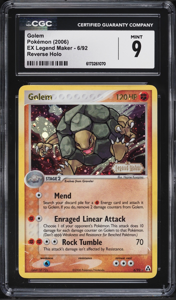 2006 Pokemon EX Legend Maker Reverse Holo Golem #6 CGC 9 MINT