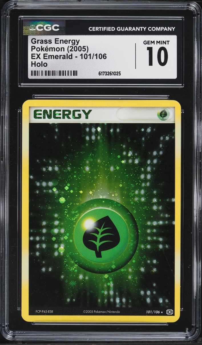 2005 Pokemon EX Emerald Holo Grass Energy #101 CGC 10 GEM MINT