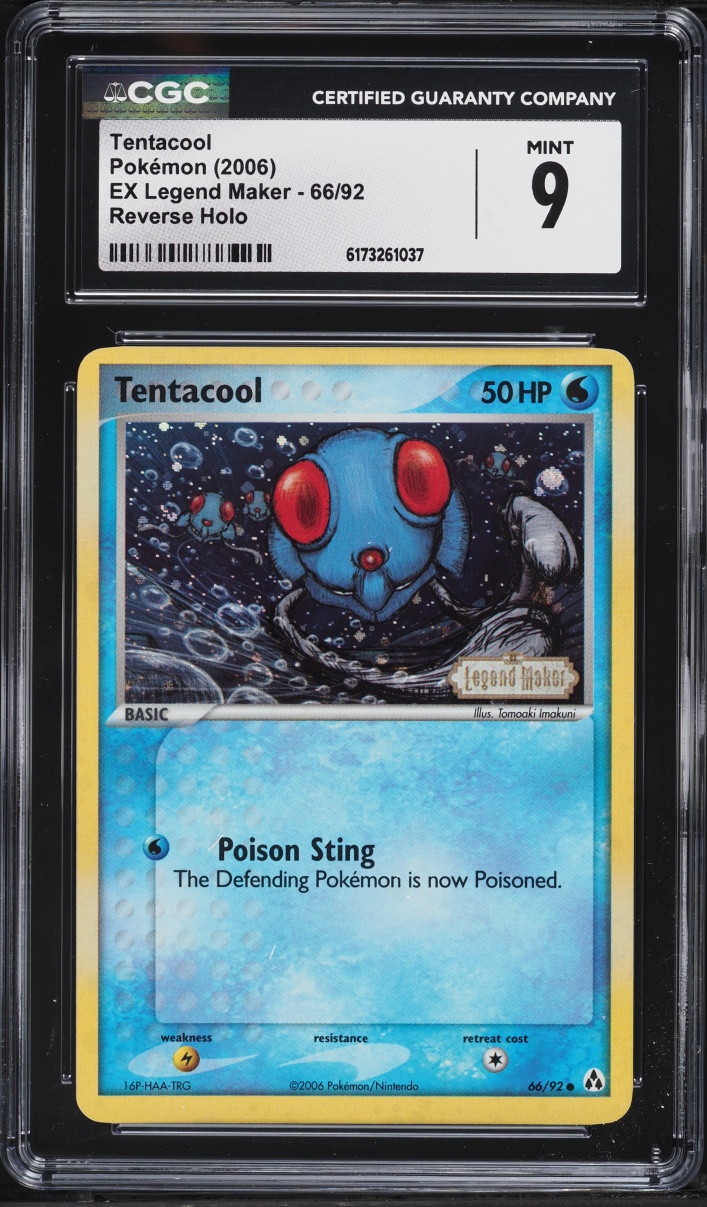 2006 Pokemon EX Legend Maker Reverse Holo Tentacool #66 CGC 9 MINT