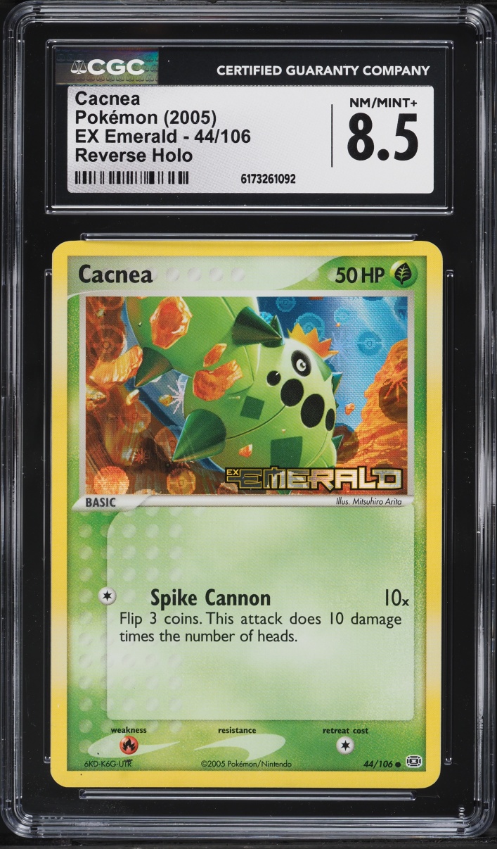 2005 Pokemon EX Emerald Reverse Holo Cacnea #44 CGC 8.5 NM-MT+