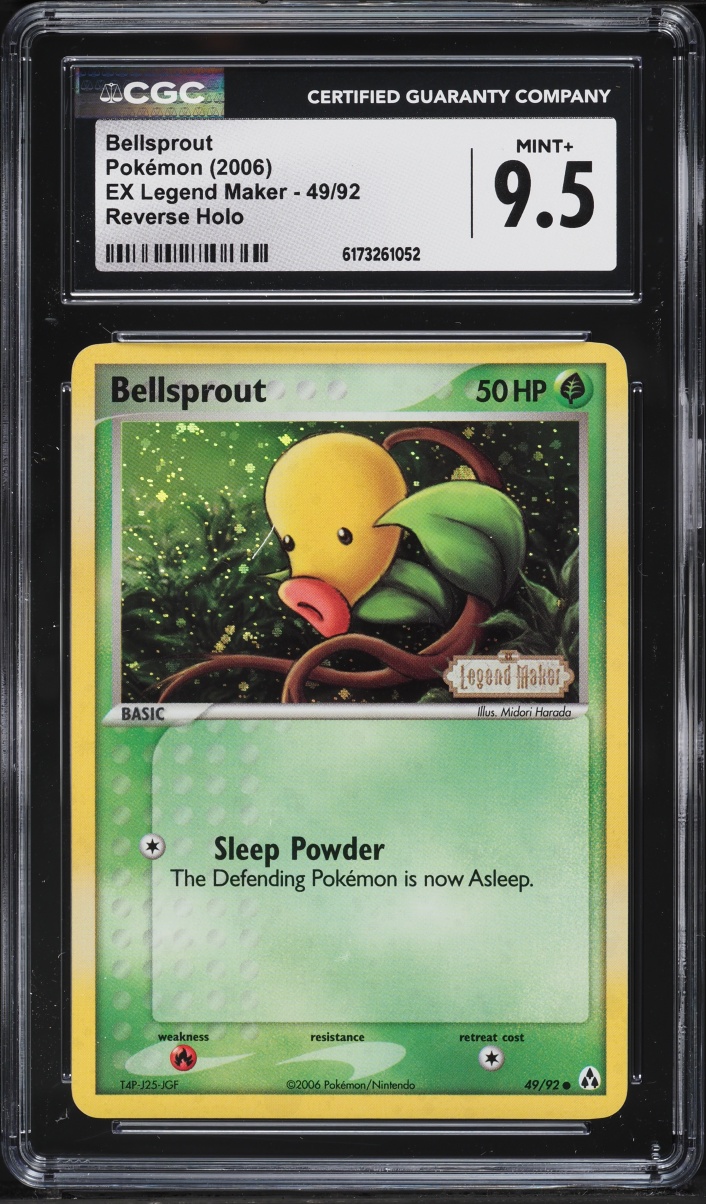 2006 Pokemon EX Legend Maker Reverse Holo Bellsprout #49 CGC 9.5 MINT+