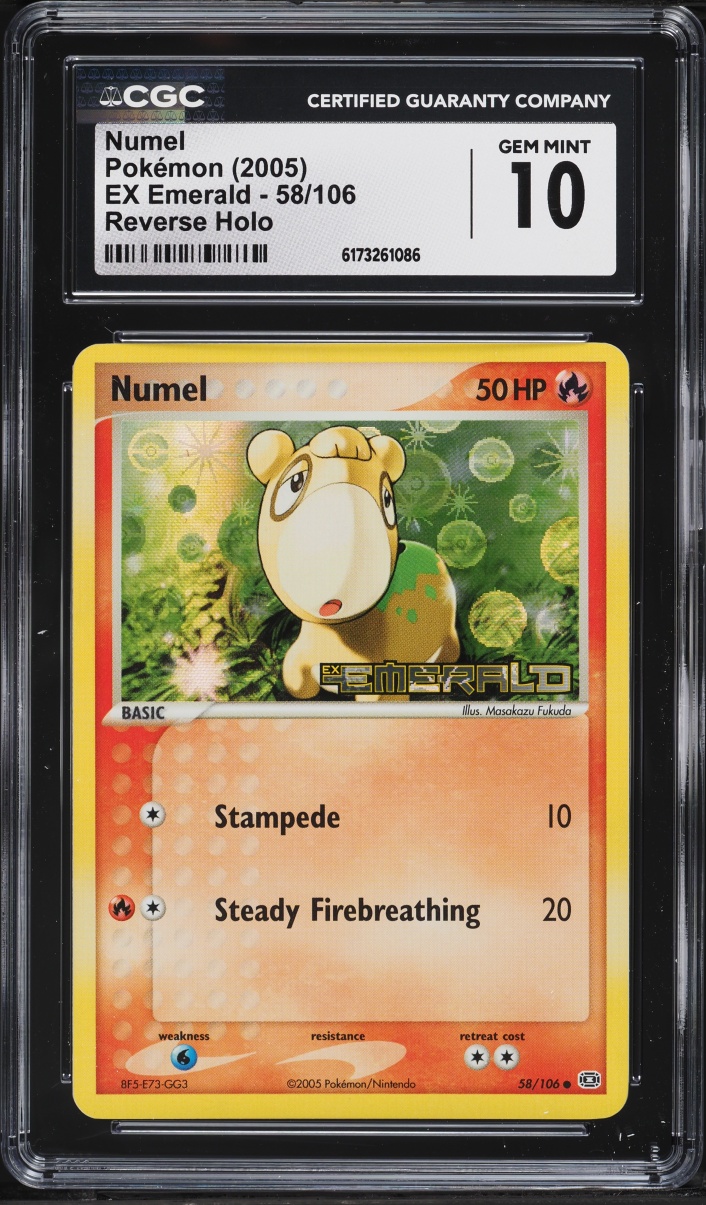 2005 Pokémon EX Emerald Reverse Holo Numel #58 CGC 10 GEM MINT