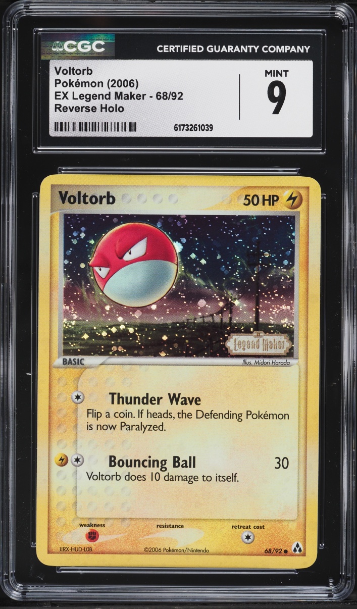 2006 Pokemon EX Legend Maker Reverse Holo Voltorb #68 CGC 9 MINT