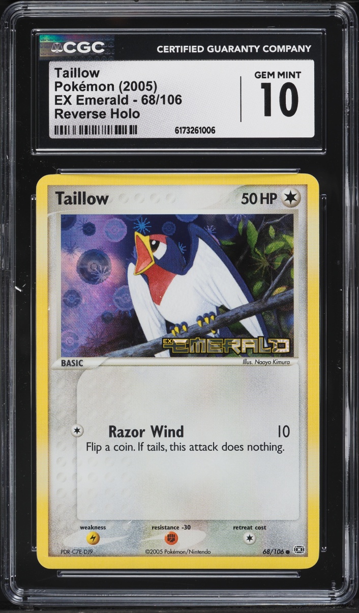 2005 Pokemon EX Emerald Reverse Holo Taillow #68 CGC 10 GEM MINT