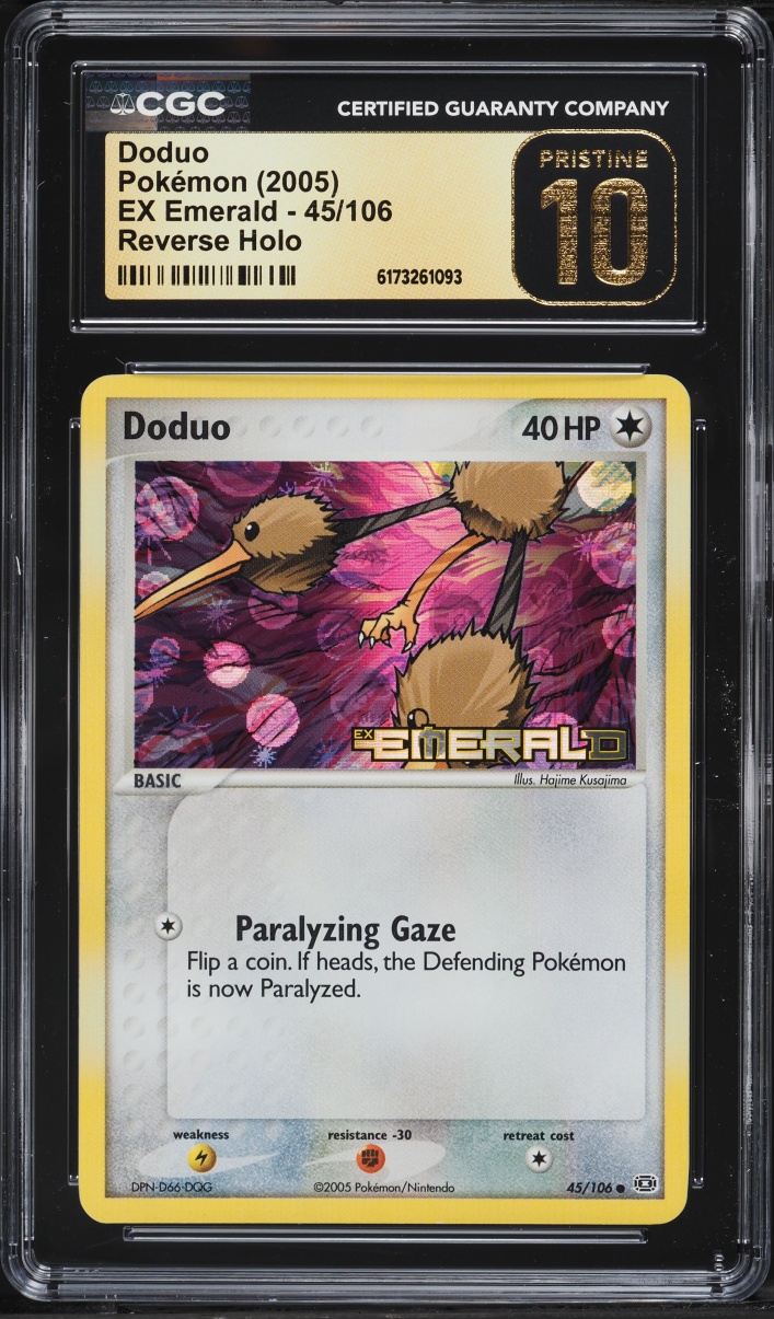 2005 Pokemon EX Emerald Reverse Holo Doduo #45 CGC 10 PRISTINE
