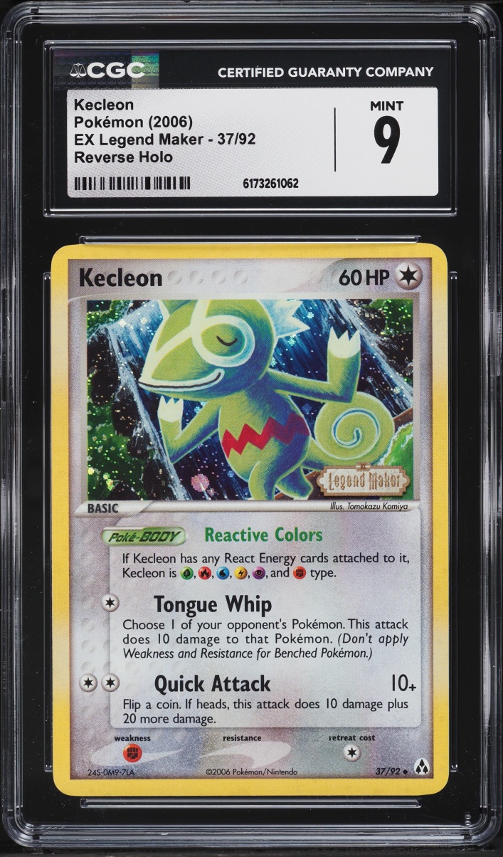 2006 Pokemon EX Legend Maker Reverse Holo Kecleon #37 CGC 9 MINT