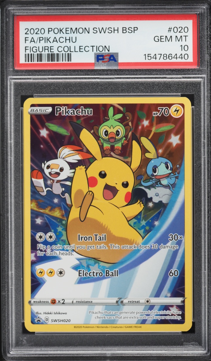 2020 Pokemon Sword & Shield Promo Figure Collection Full Art Pikachu #20 PSA 10 GEM MINT