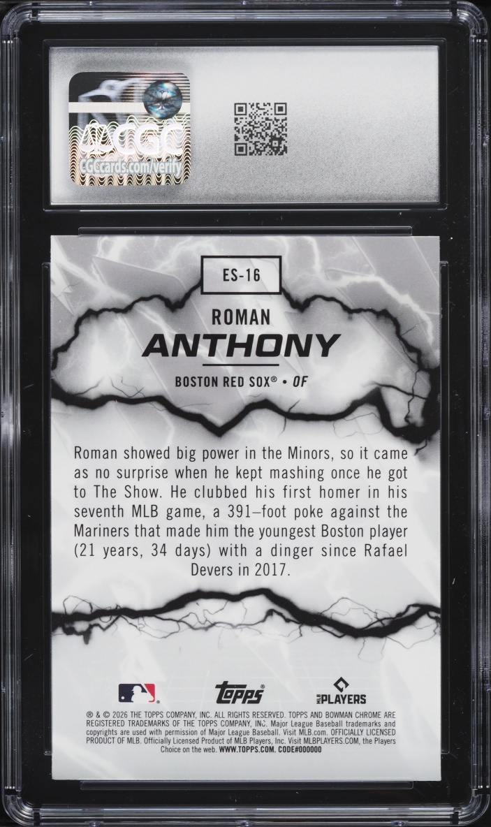 2026 Bowman Chrome Electric Sluggers Roman Anthony ROOKIE #ES-16 CGC 9 MINT