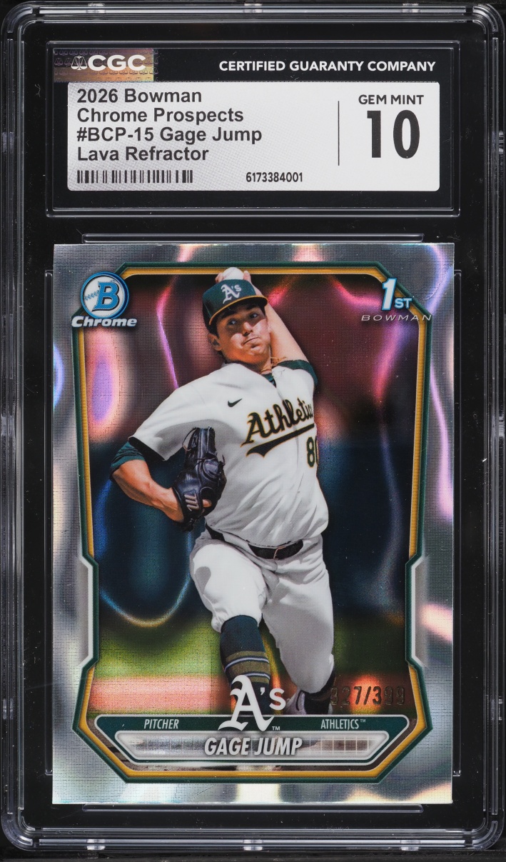 2026 Bowman Chrome Lava Refractor Gage Jump PROSPECT /399 #BCP-15 CGC 10 GEM MINT