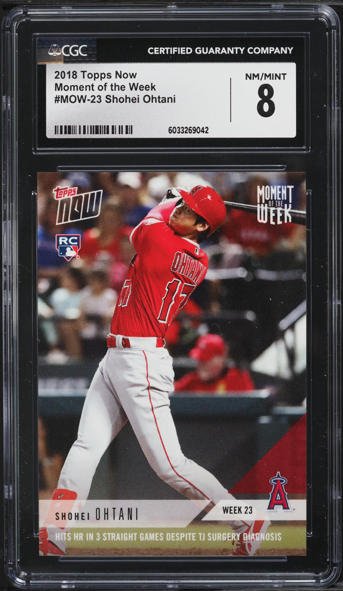 2018 Topps Now Moment Of The Week Shohei Ohtani ROOKIE #MOW-23 CGC 8 NM-MT