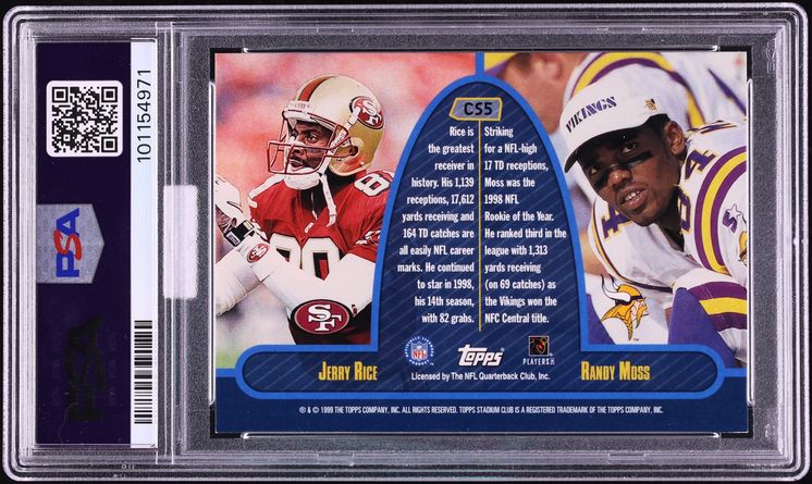 1999 Stadium Club Co-Signers Jerry Rice Randy Moss AUTO DNA 10 #CS5 MBA PSA 8.5 NM-MT+ - Photo 2