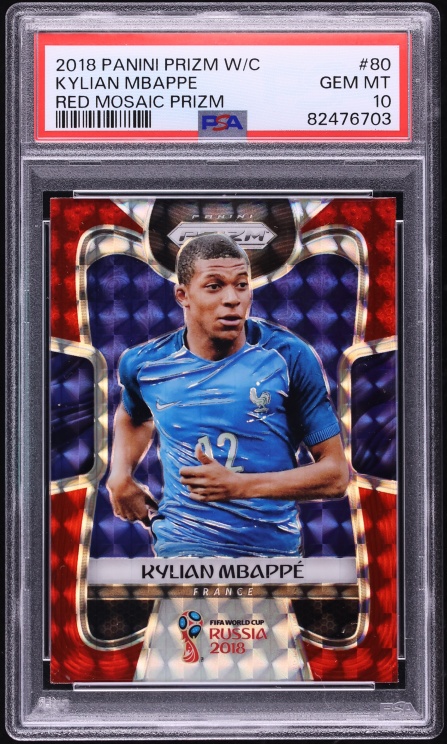 2018 Panini Prizm World Cup Red Mosaic Kylian Mbappe ROOKIE #80 PSA 10 GEM MINT - Photo 1