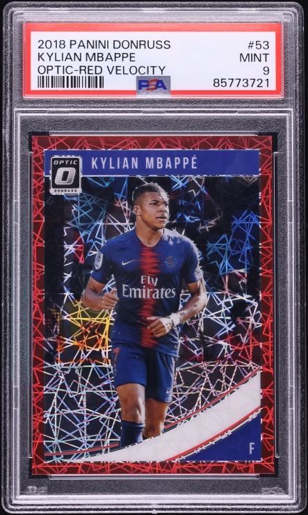 2018 Donruss Optic Red Velocity Kylian Mbappe ROOKIE /50 #53 PSA 9 MINT - Photo 1