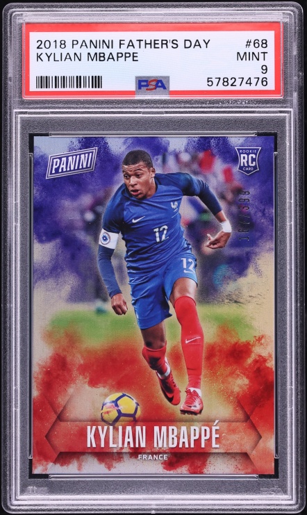 2018 Panini Father's Day Kylian Mbappe ROOKIE /399 #68 PSA 9 MINT - Photo 1