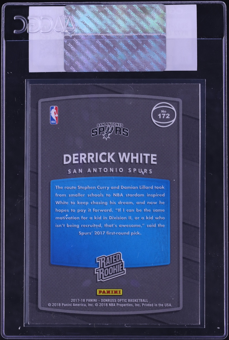 2017 Donruss Optic Derrick White ROOKIE #172 CGC AUTH