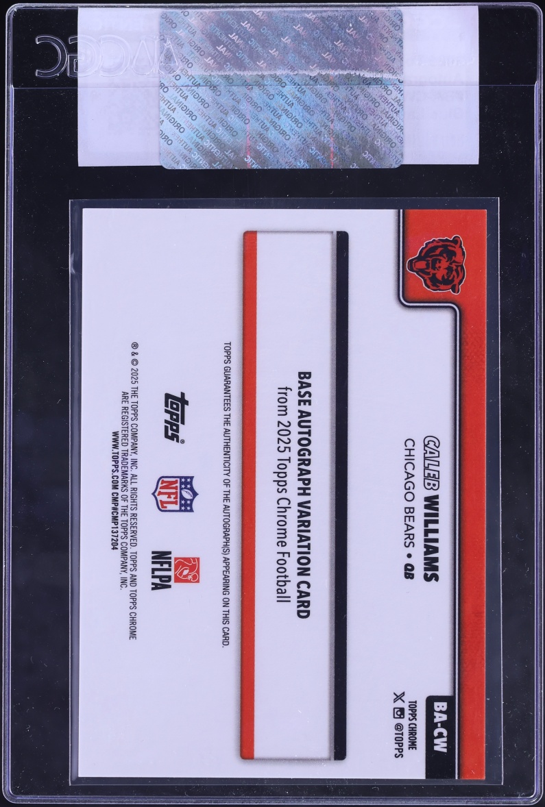 2025 Topps Chrome Blue Lava Refractor Caleb Williams AUTO /150 #BA-CW CGC AUTH