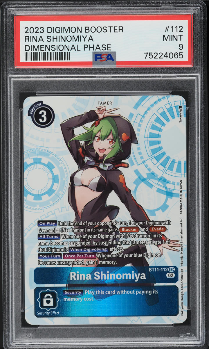 2023 Digimon Booster Dimensional Phase Rina Shinomiya #BT11-112 PSA 9 ...