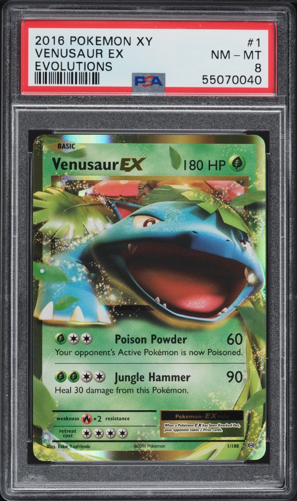 2016 Pokemon XY Evolutions Venusaur EX #1 PSA 8 NM-MT