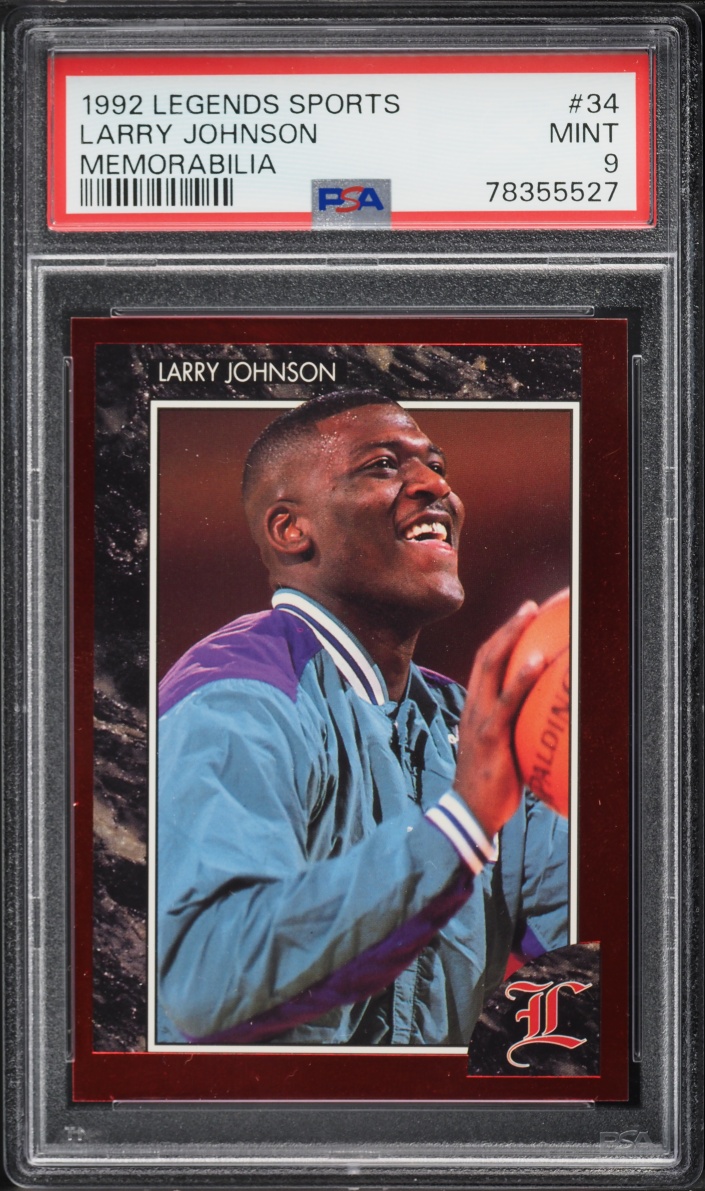 1992 Legends Magazine Inserts Hand Cut Larry Johnson #34 PSA 9 MINT