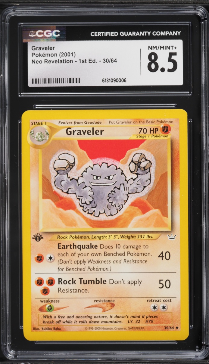 2001 Pokemon Neo Revelation 1st Edition Graveler #30 CGC 8.5 NM-MT+
