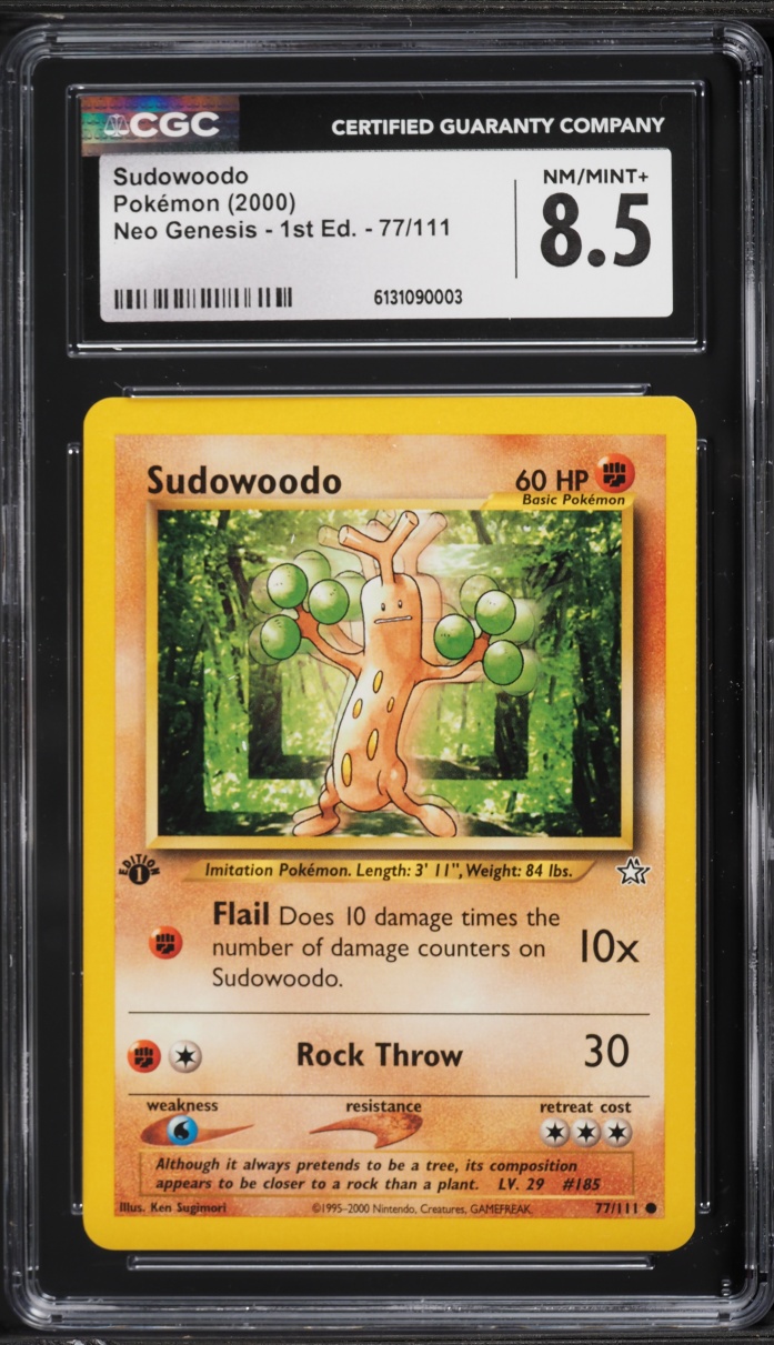 2000 Pokemon Neo Genesis 1st Edition Sudowoodo #77 CGC 8.5 NM-MT+