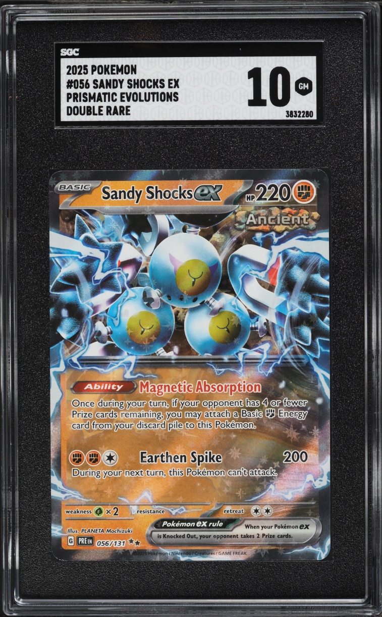 2025 Pokemon Scarlet & Violet Prismatic Evolutions Holo Sandy Shocks ex #056 SGC 10 GEM MINT