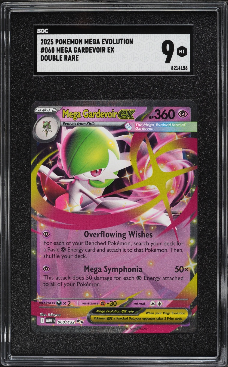 2025 Pokemon Mega Evolution Double Rare Mega Gardevoir Ex #060 SGC 9 MINT
