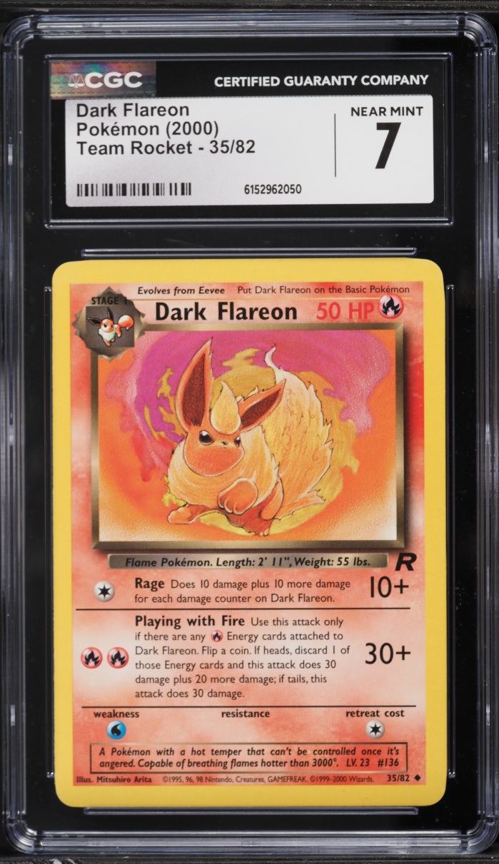 2000 Pokemon Team Rocket Dark Flareon #35 CGC 7 NRMT