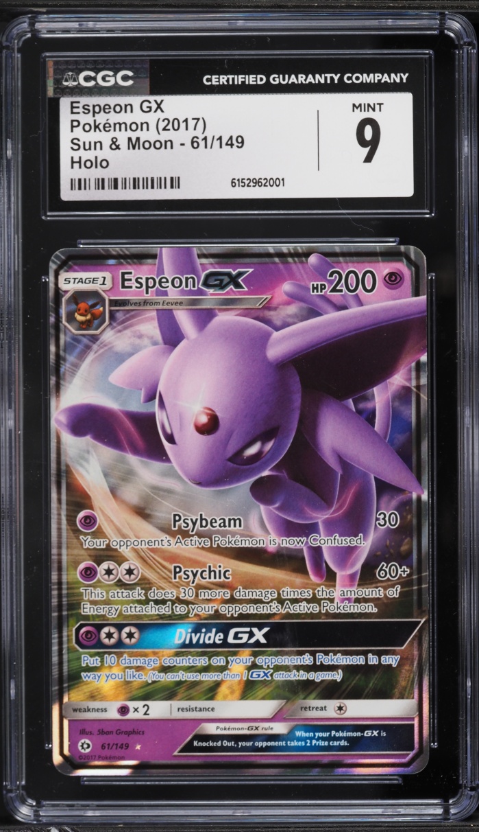 2017 Pokemon Sun & Moon Full Art Espeon GX #61 CGC 9 MINT