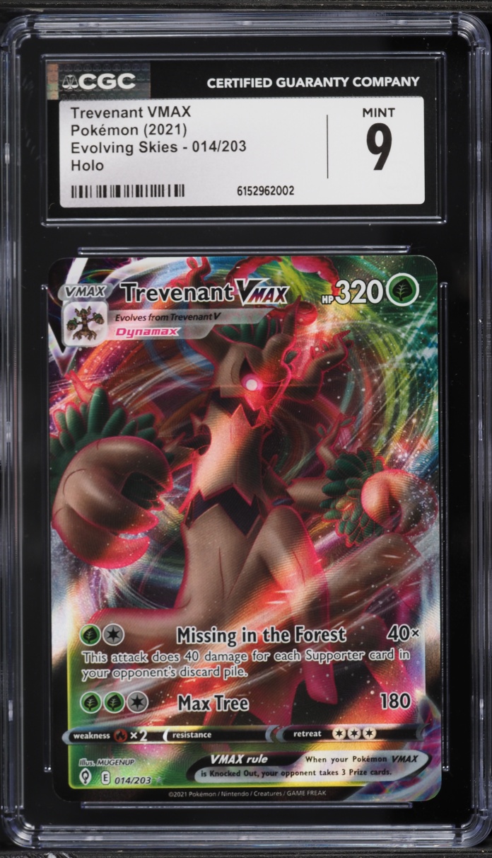 2021 Pokemon Sword & Shield Evolving Skies Full Art Trevenant VMAX #14 CGC 9 MINT