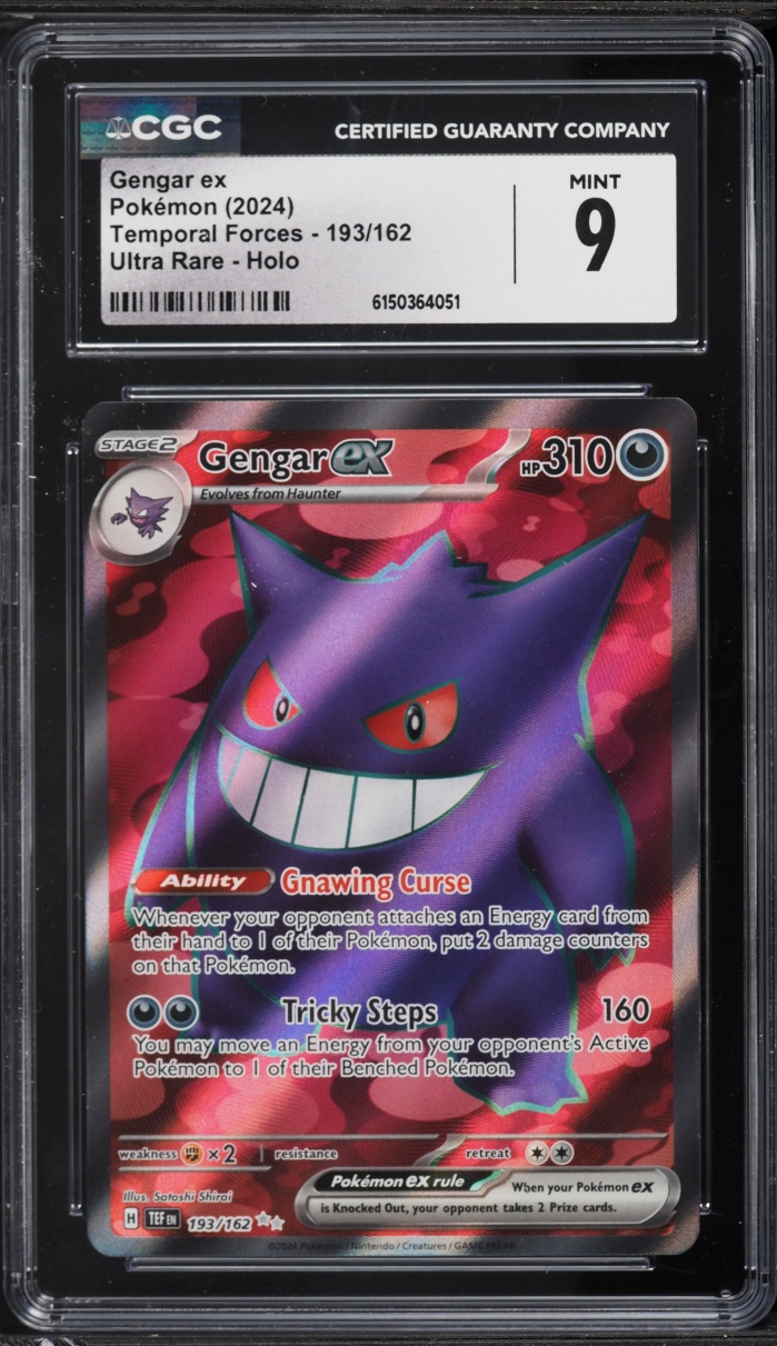 2024 Pokemon Scarlet & Violet Temporal Forces Full Art Gengar ex #193 CGC 9 MINT