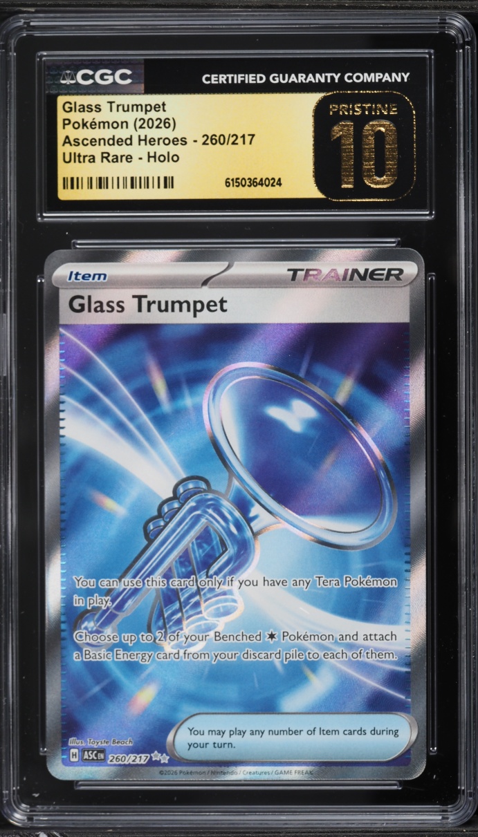 2026 Pokemon Mega Evolution Ascended Heroes Full Art Glass Trumpet #260 CGC 10 PRISTINE