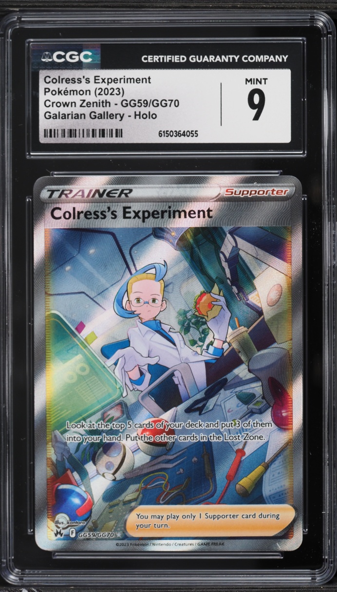 2023 Pokemon Sword & Shield Crown Zenith Full Art Colress's Experiment #GG59 CGC 9 MINT