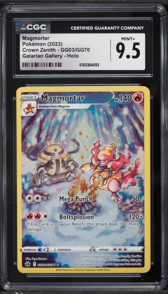 2023 Pokemon Sword & Shield Crown Zenith Full Art Magmortar #GG03 CGC 9.5 MINT+