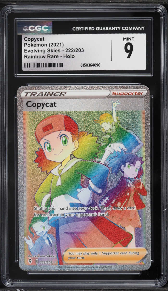 2021 Pokemon Sword & Shield Evolving Skies Hyper Rare Copycat #222 CGC 9 MINT