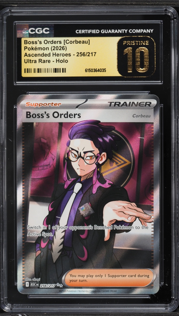 2026 Pokemon Mega Evolution Ascended Heroes Full Art Boss's Orders #256 CGC 10 PRISTINE