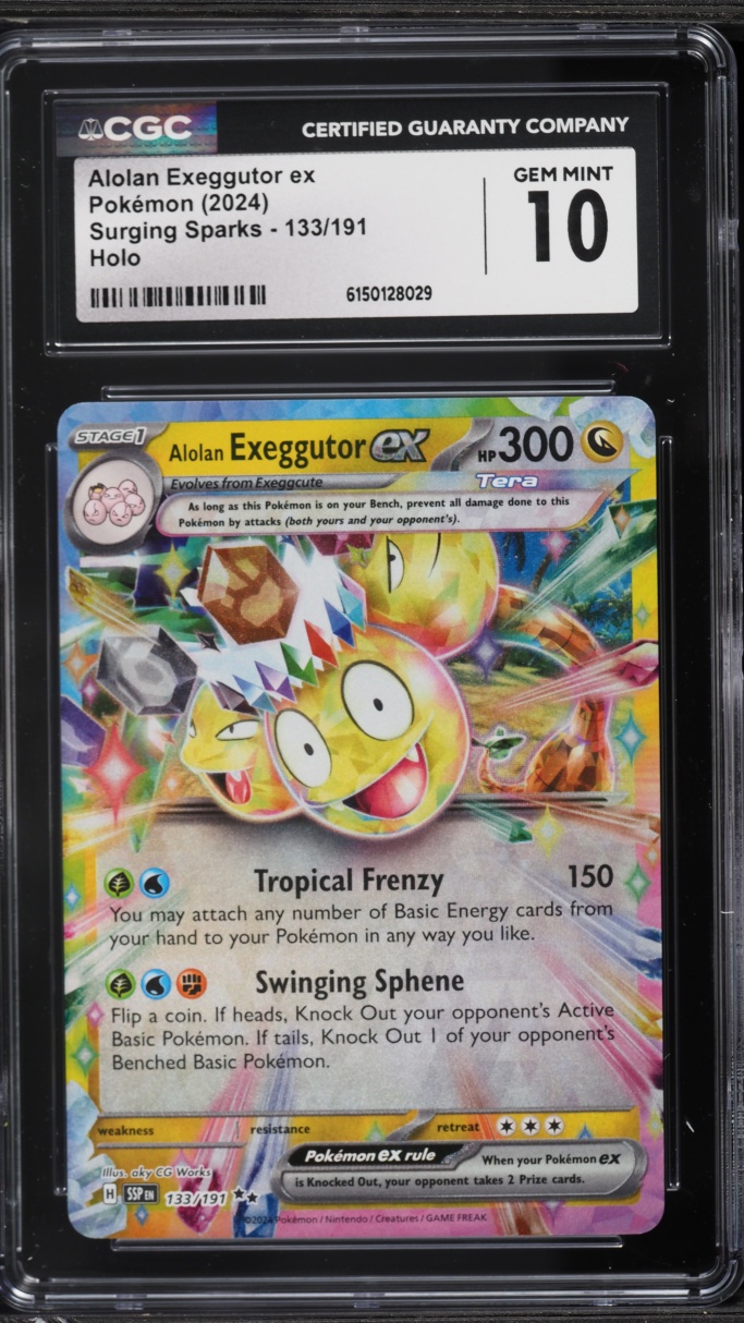 2024 Pokemon Scarlet & Violet Surging Sparks Holo Alolan Exeggutor ex #133 CGC 10 GEM MINT