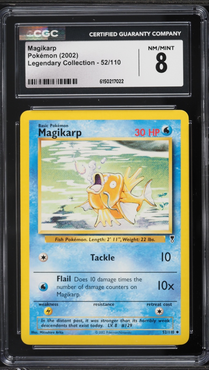 2002 Pokemon Legendary Collection Magikarp #52 CGC 8 NM-MT